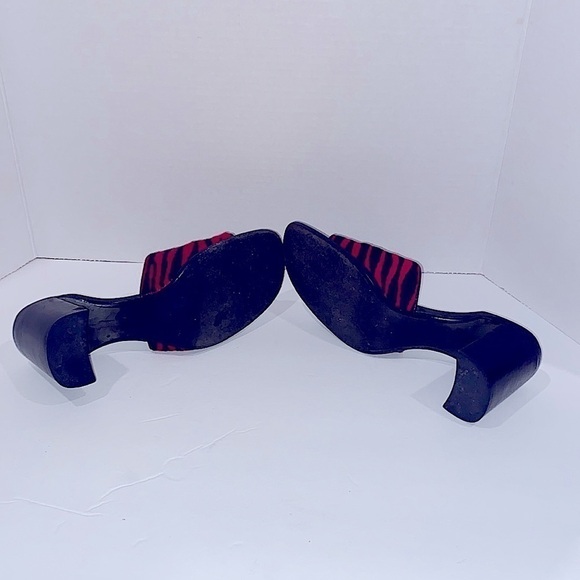 Shannon Diego Zebra Print Sandals 3 inch heels Size 8N - Picture 3 of 6